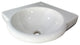 White 15"  Round Corner Wall Mounted Porcelain Bathroom Sink