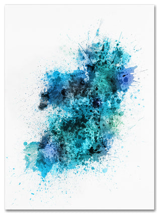 Michael Tompsett 'Ireland Map Paint Splashes' Canvas Art, 47"x35"