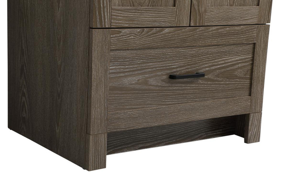 Home Living Single 24" Bathroom Vanity (Weathered Oak)