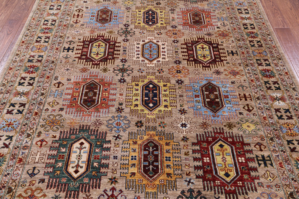 6' 11" X 9' 10" Fine Turkmen Ersari Handmade Wool Rug Q10189