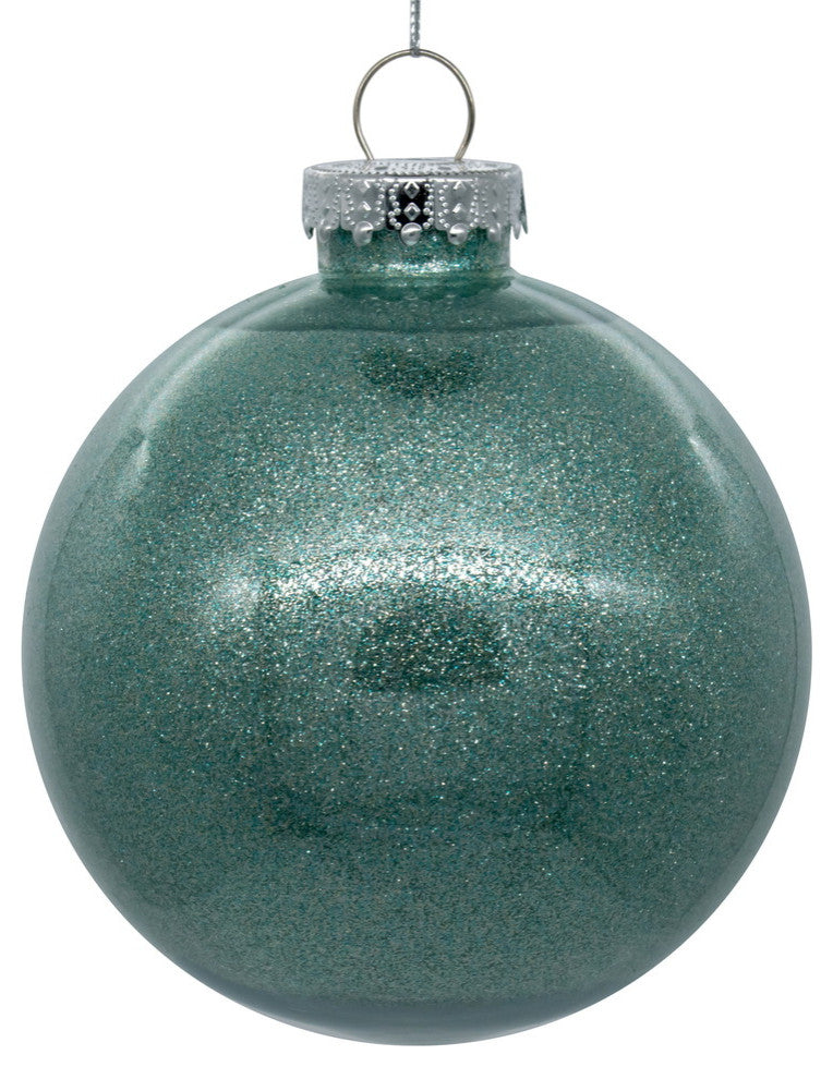 Clear Ornament With Glitter Interior , Frosty Mint, 6"