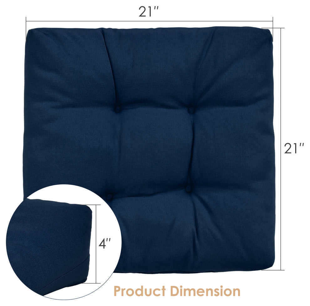 Costway 2PCS 21'' x 21'' Patio Chair Seat Cushion Pads Indoor/Outdoor Navy