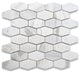 Calacatta Gold Marble 1-1/4x3 Elongated Hexagon Mosaic Tile Polished, 1 sheet