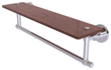 Washington Square 22" Solid Wood Shelf and Towel Bar, Polished Chrome