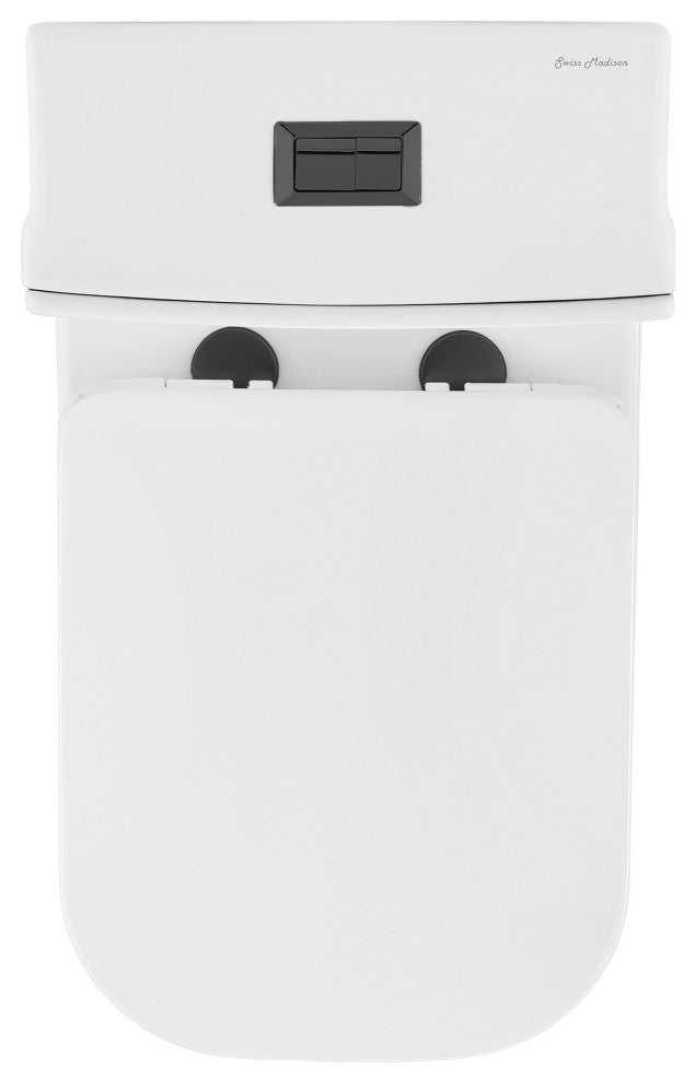 Concorde 1-Piece Square Toilet Dual Flush, Black Hardware 1.1/1.6 gpf