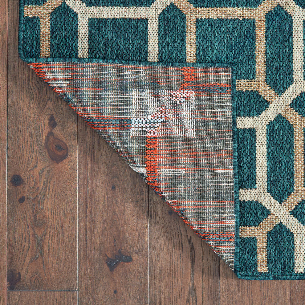 Oriental Weavers Latitude Blue/ Grey Geometric Indoor/Outdoor Rug 7'10"X10'