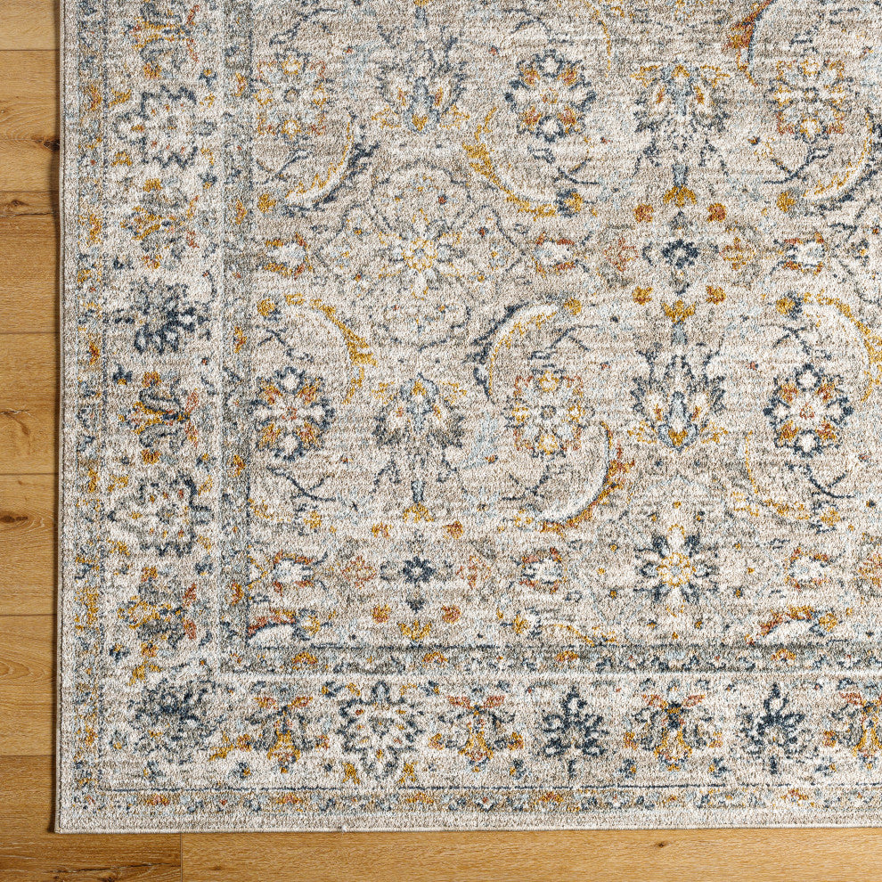 Surya Beckham BCM-2319 Machine Woven Area Rug, Light Slate, 2'7" x 7'3"