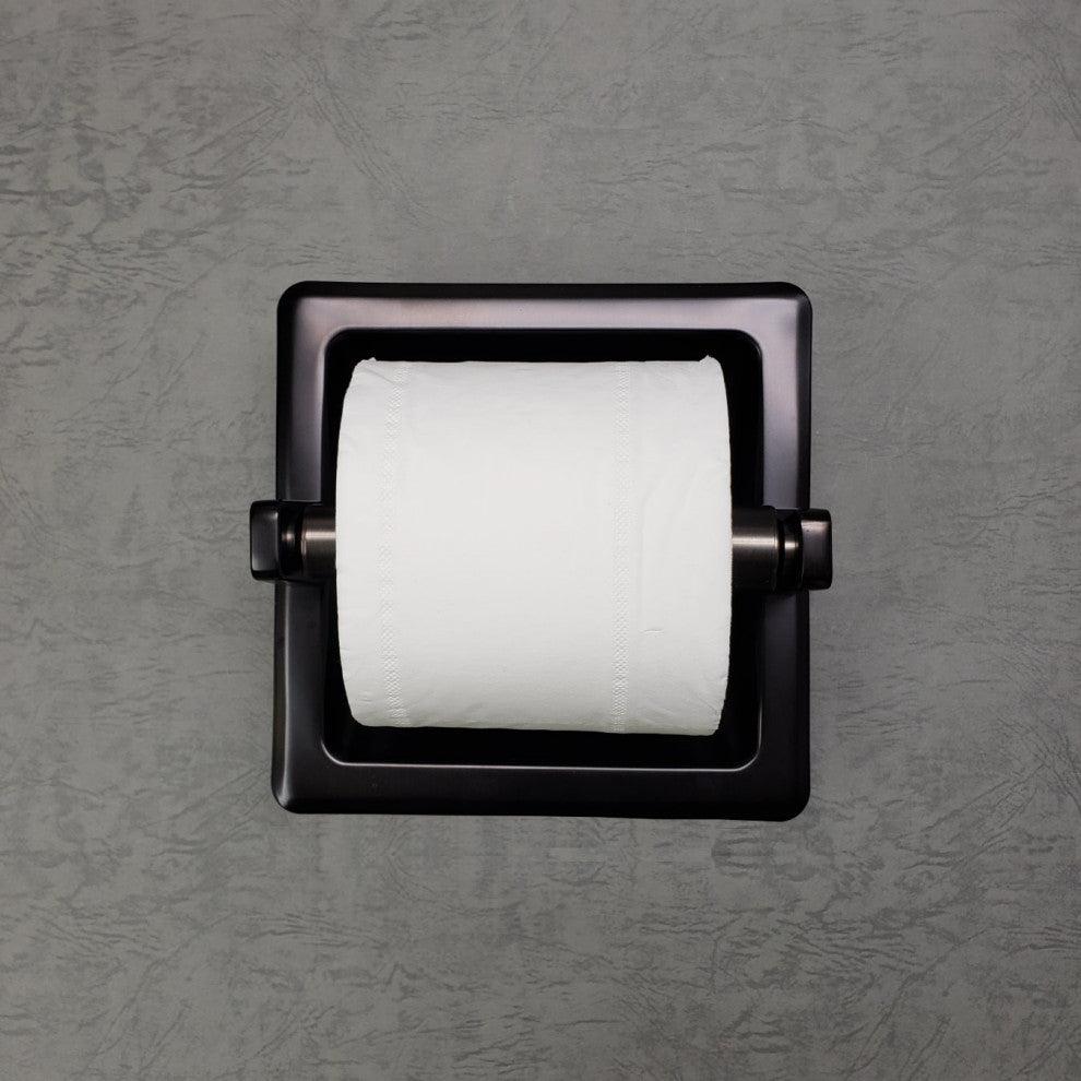 Arista Recessed Toilet Paper Holder with Galvanized Mounting Plate, Oil Rubbed Bronze