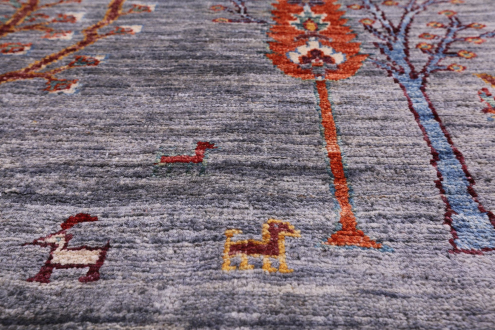 Tribal Persian Gabbeh Hand Knotted Wool Rug 4' 5" X 6' 5" Q5280