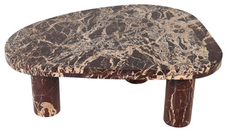 Messina Marble Coffee Table, Burgundy
