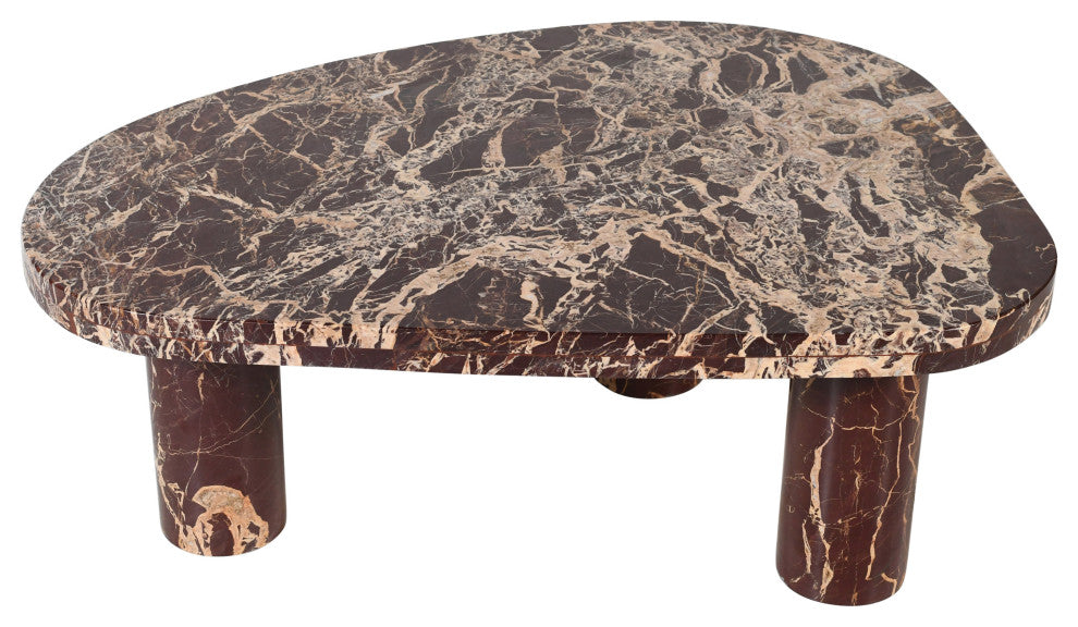 Messina Marble Coffee Table, Burgundy