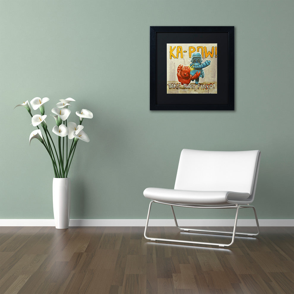 Take That Pinko' Matted Framed Art, Black Frame, Black Matte, 11x11