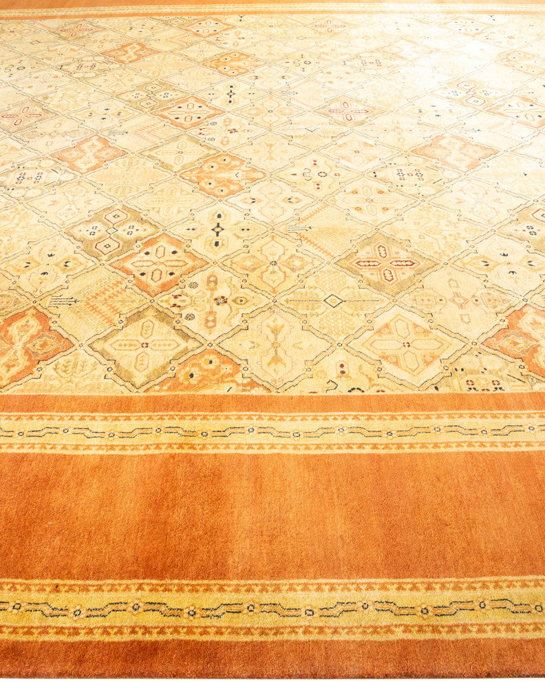 Eclectic, One-of-a-Kind Hand-Knotted Area Rug Brown, 12' 1" x 17' 8"