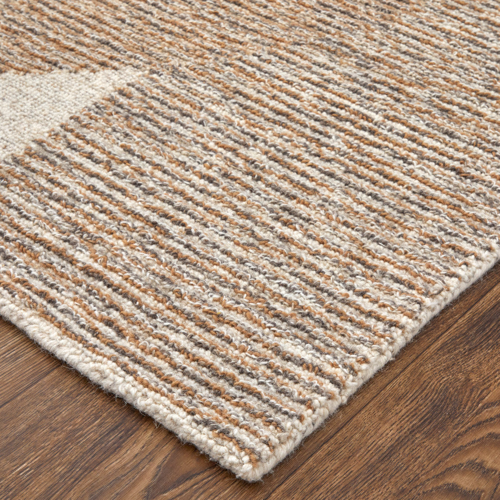 Middleton Modern Watercolor, Brown/Tan/Ivory, 5'x8' Area Rug