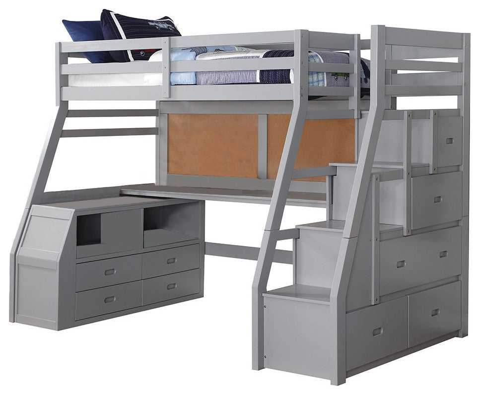 ACME Jason II Loft Bed and Storage Ladder, Gray