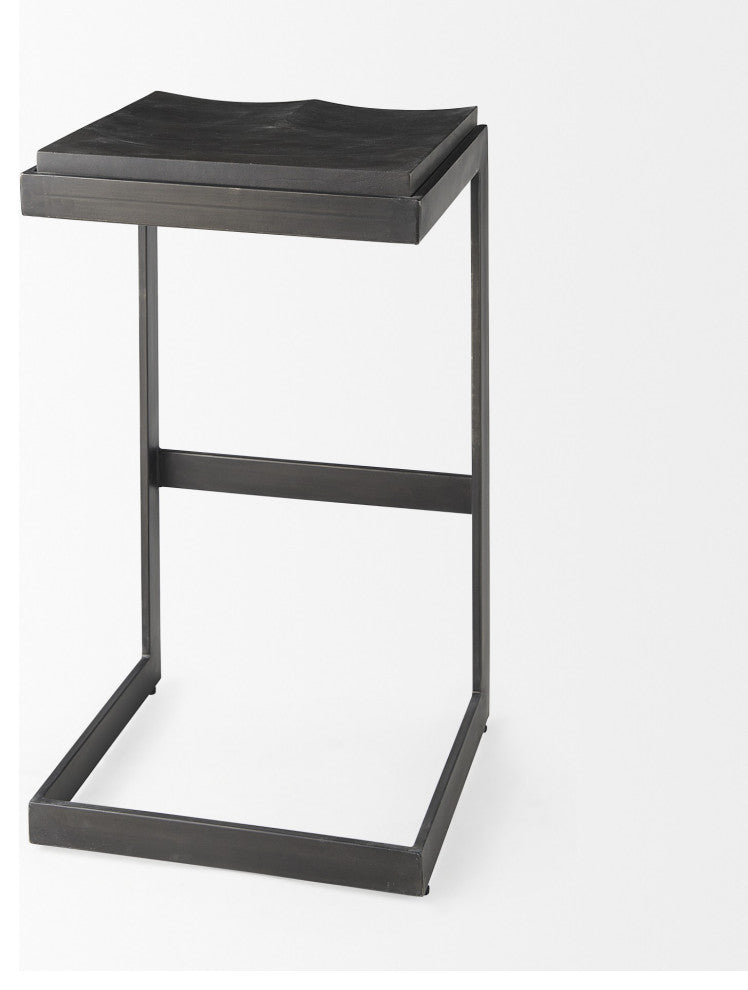 30" Black Cheeky Wood and Metal Bar Stool
