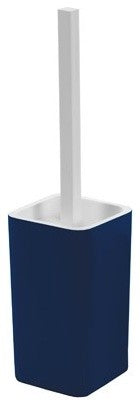 Contemporary Square Toilet Brush Holder, Blue