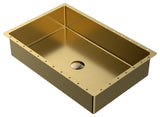 Karran Cinox Stainless Steel Rectangular Undermount Sink, Gold