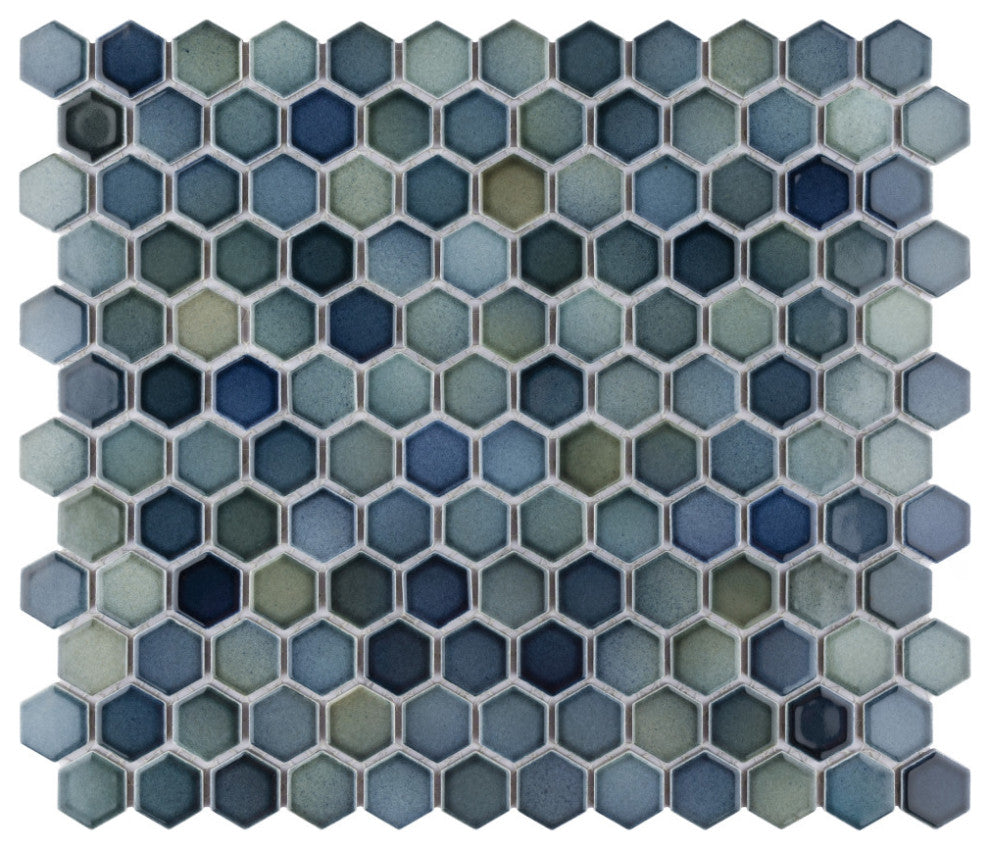 Hudson 1" Hex Atlantis Porcelain Floor and Wall Tile