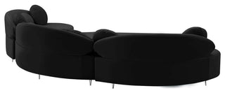 Vivacious Velvet Upholstered 3-Piece Sectional, Black