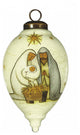 Nativity Holy Family Hand Painted Mouth Blown Glass Ornament