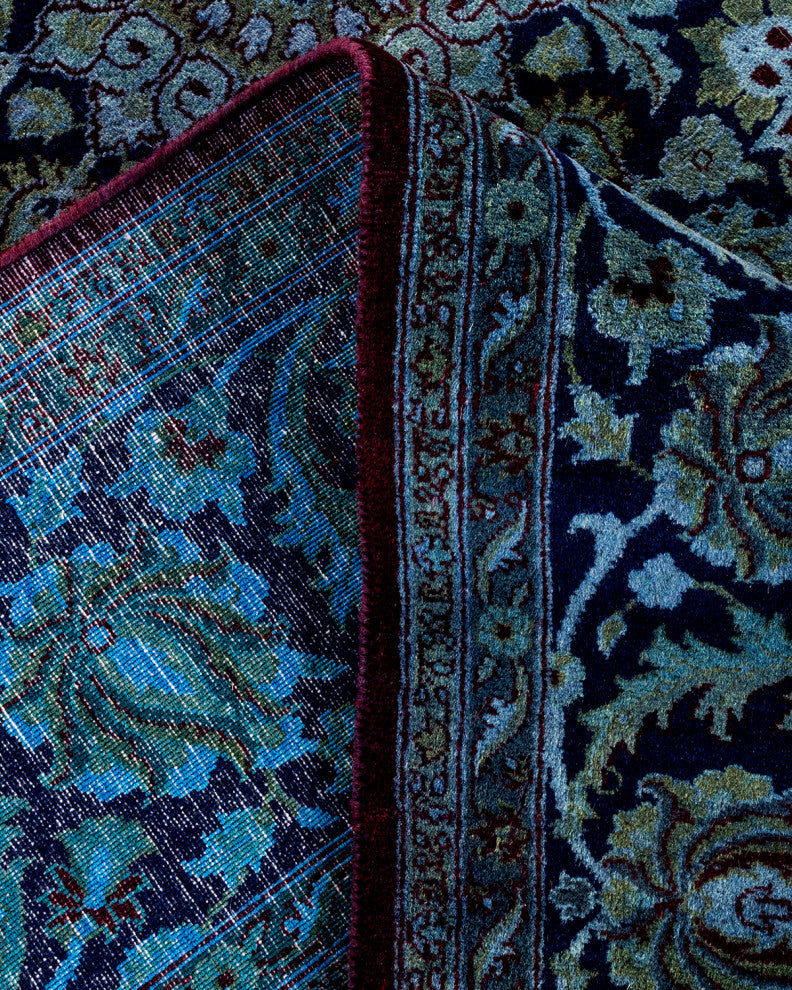 Fine Vibrance, One-of-a-Kind Hand-Knotted Area Rug Blue, 6' 3" x 9' 0"