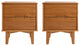 Sloane 2-Piece 2 Drawer Groove Handle Wood Nightstand Set - Caramel