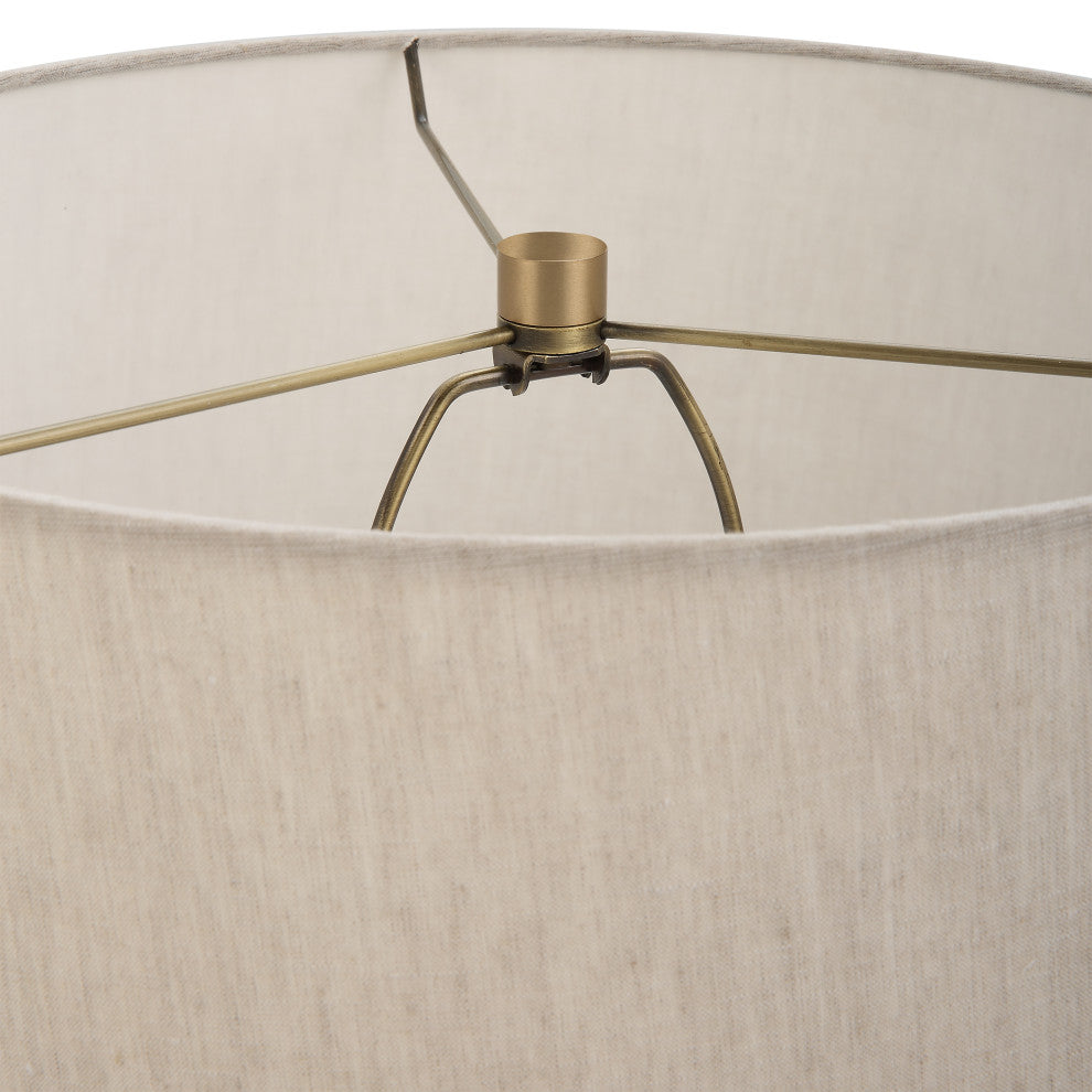 Uttermost Gravitas Elegant Brass and Stone Lamp
