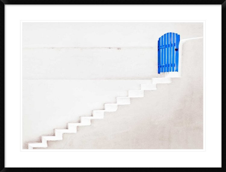"The Blue Gate" Framed Digital Print by Linda Wride, 38"x29"