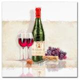 The Macneil Studio 'Wine With Grapes' Canvas Art, 18"x18"
