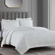 High Shine Satin Quatrefoil Quilt Set, 3 Piece, White, King