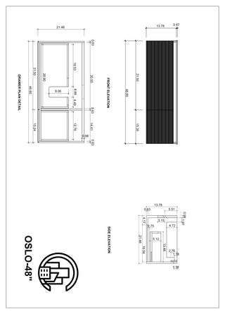 OSLO Wall Mount Modern Bathroom Vanity, 48"