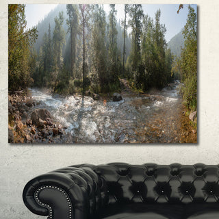 Mountain River Panorama, Large landscape Canvas Art Print, 60x40
