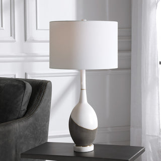 Uttermost Tanali Transitional Concrete Resin and Iron Table Lamp in Gray/White