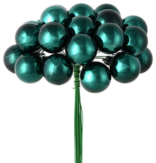 Shiny Ball Ornament Christmas Pick , Sea Blue, 6"