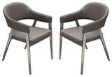 Diamond Sofa Adele Dining/Accent Chairs, Gray Leatherette, Set of 2