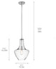 Pendant 1-Light, Clear Glass, Chrome