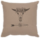 Image Pillow 16x16 Bull and Flowers Cotton Alabaster