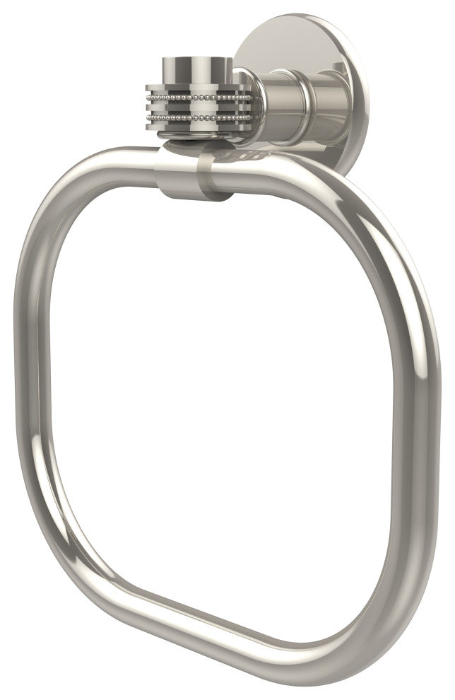 Continental Towel Ring With Dotted Accents, Polished Nickel