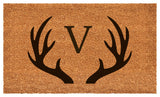 Calloway Mills Antler Monogram Doormat, 36"x72", Letter V