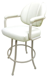 M-70 Swivel Stool With Metal Frame, White, Beige, 26"