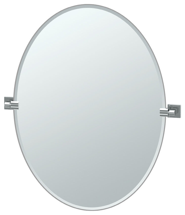 Elevate 32" Frameless Oval Mirror, Matte Black