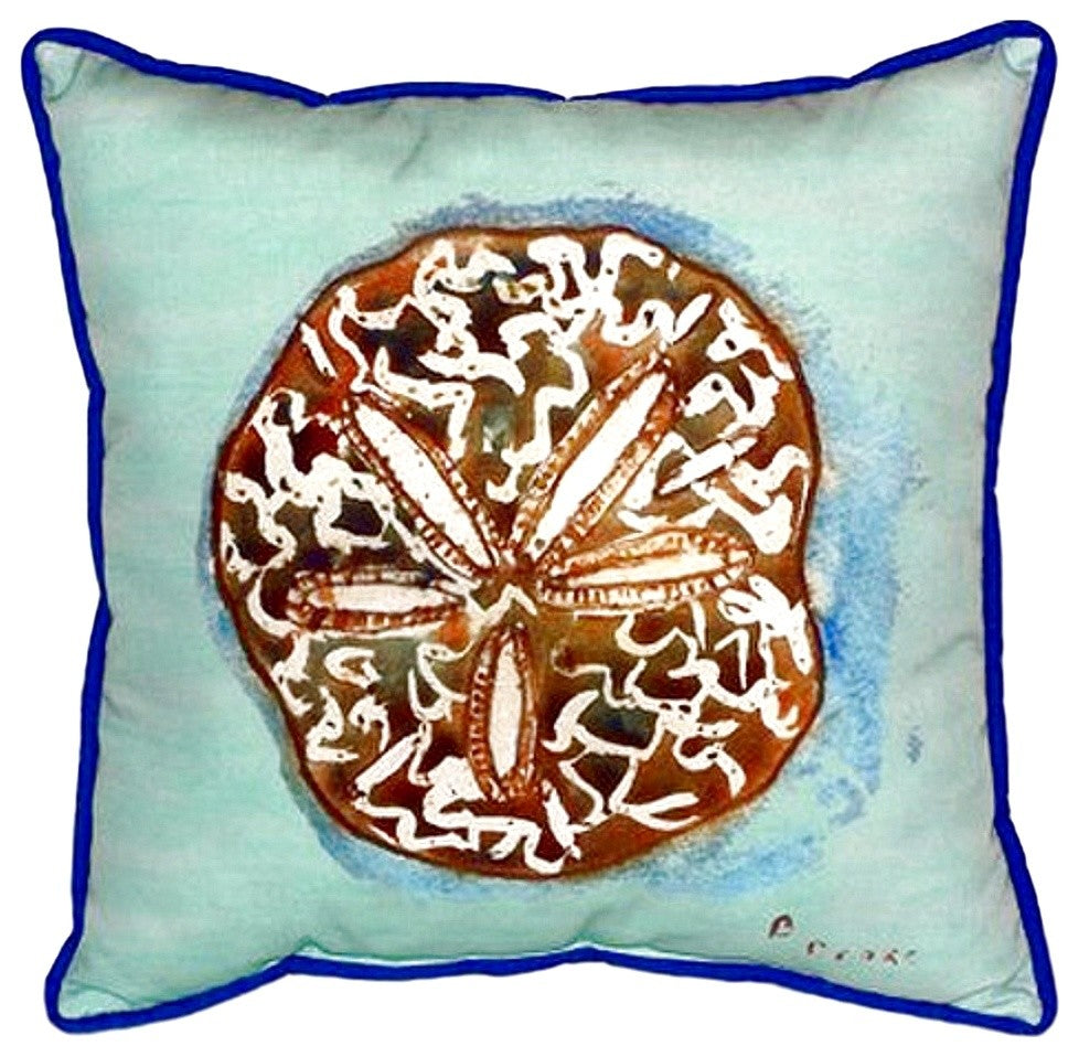 Sand Dollar - Teal Extra Large Zippered Pillow 22x22