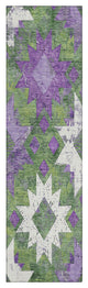 Machine Washable Indoor/Outdoor Chantille ACN1879 Green 2'3" x 7'6" Runner Rug