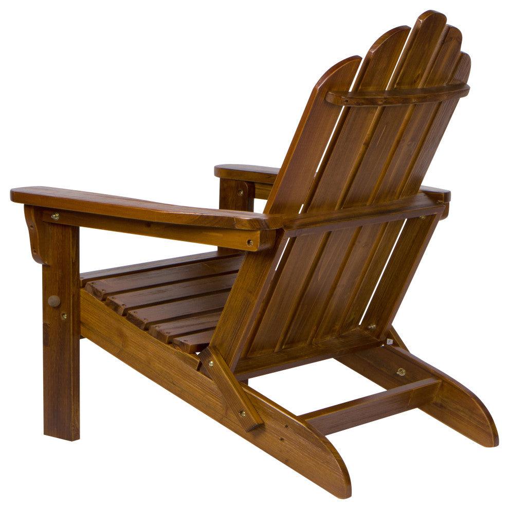 Shine Company 4659OA Marina II Adirondack Folding Chair Hydro-Tex Finish, Oak