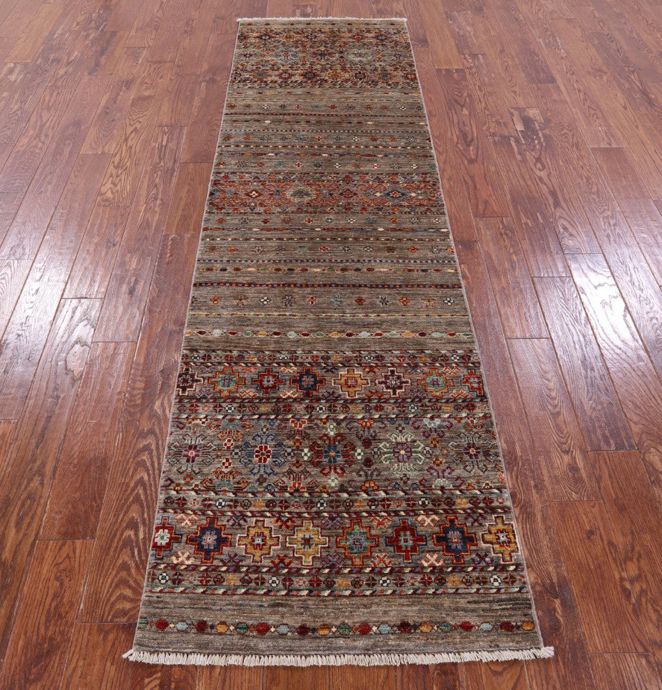Khorjin Super Kazak Hand-Knotted Runner Rug 2' 7" X 9' 4" - Q12572