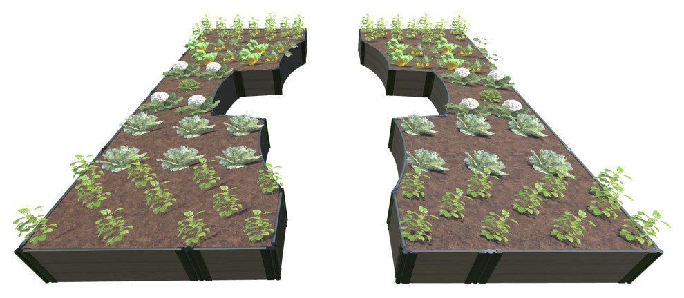 Weathered Wood Walk-Through Inner Roboto 14'x16'x22" Raised Garden Bed