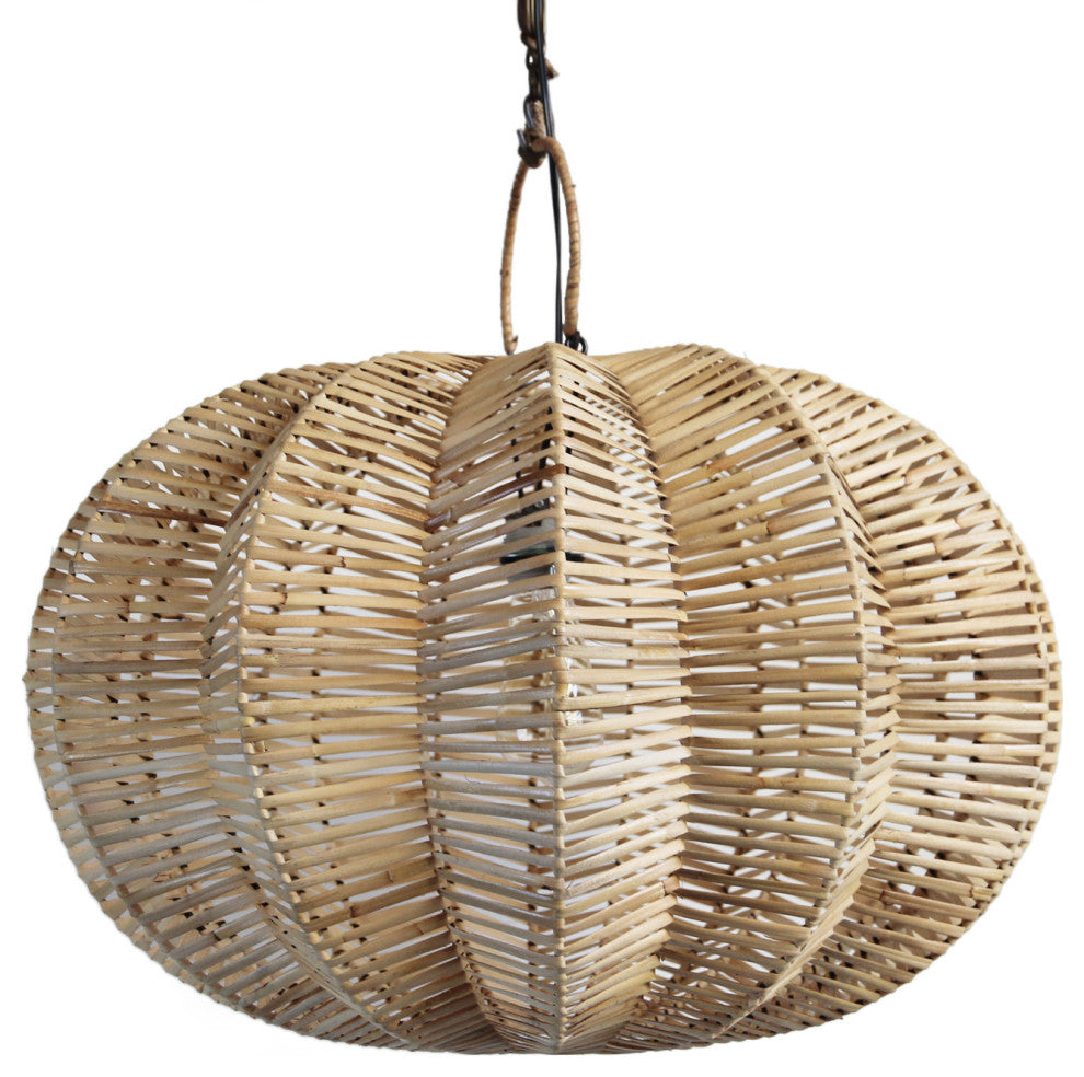 Split Raw Rattan Pumpkin Lantern, 24"