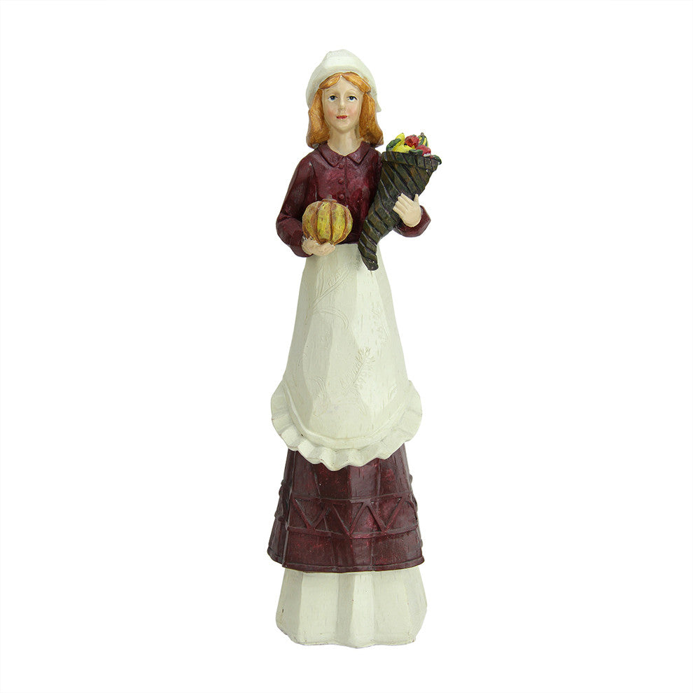 Harvest Polyresin Women Pilgrim Figure