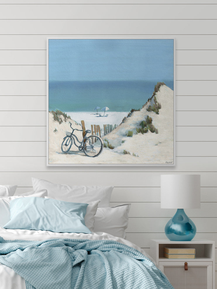 "Biking My Way" Floater Framed Painting Print on Canvas, 48x48